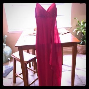 V- Neck, Pink Formal/ Gold Thread Pops In Light